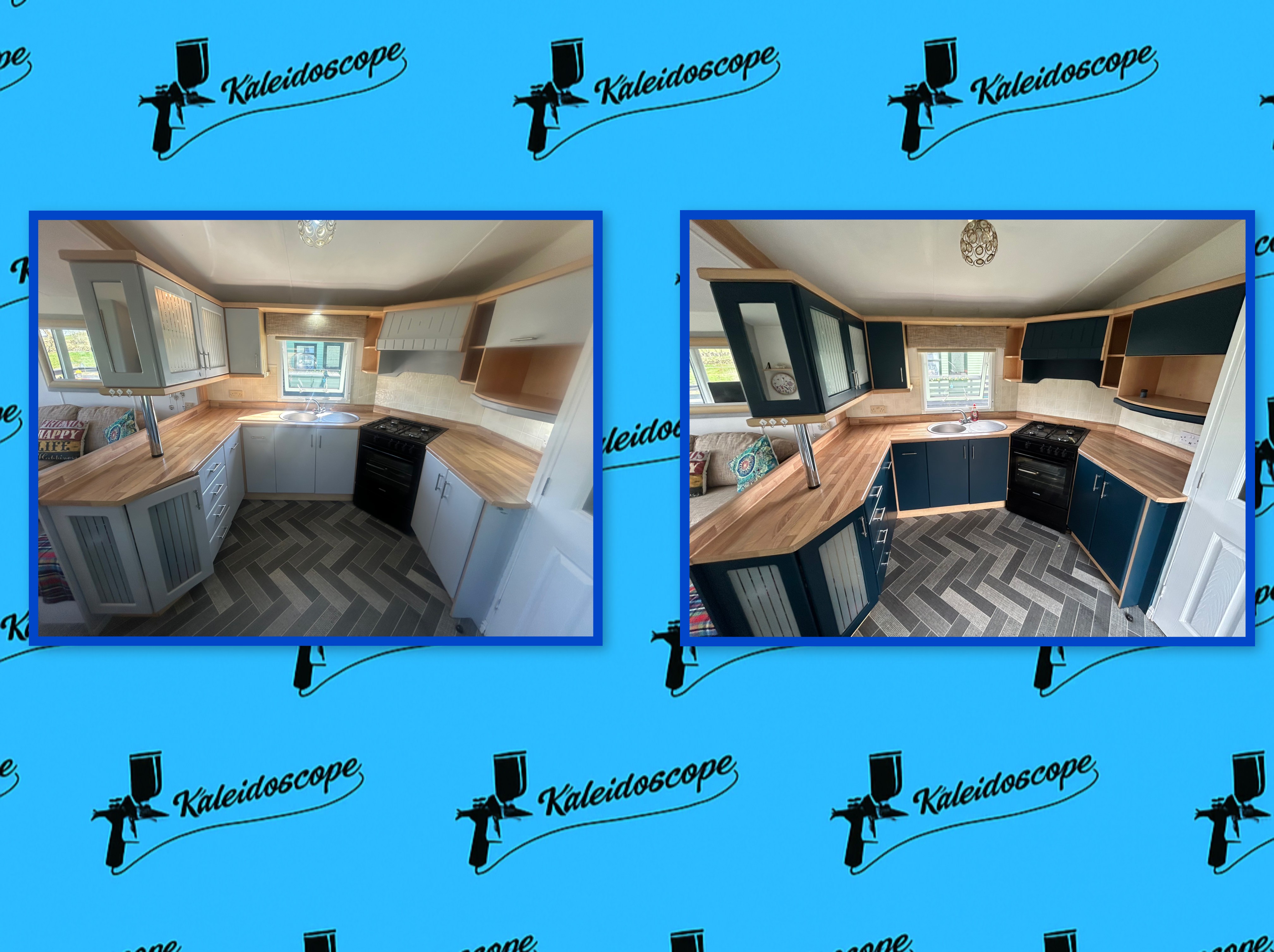 Kitchen respray example before and after
